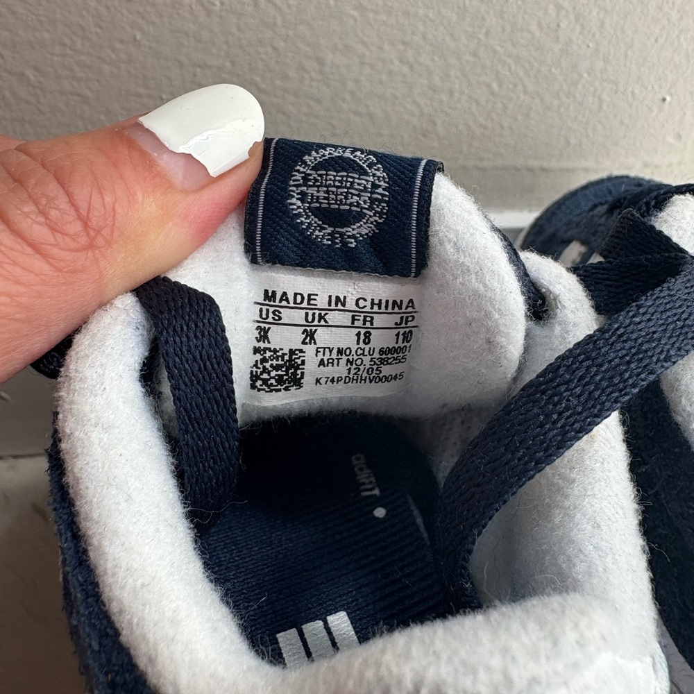 Adidas Kids Dark Blue and White Sneakers - Picture 5 of 5